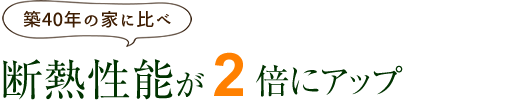 断熱性能が2倍にアップ